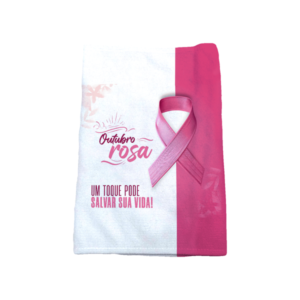 Toalha de Praia Outubro Rosa Personalizada