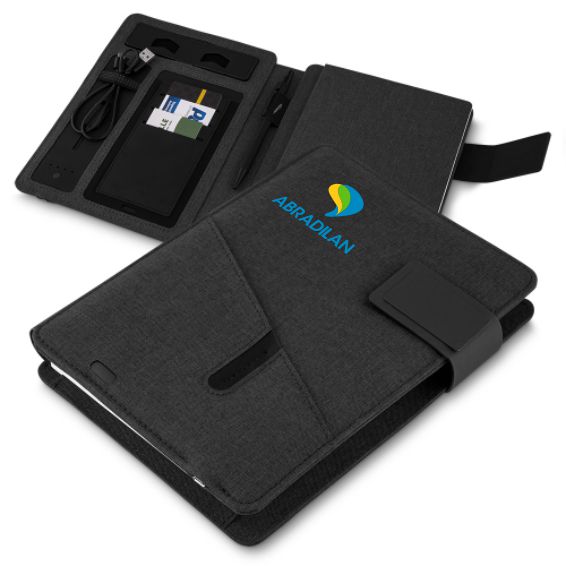 Caderno com Powerbank Personalizado Caderno com Powerbank Personalizado