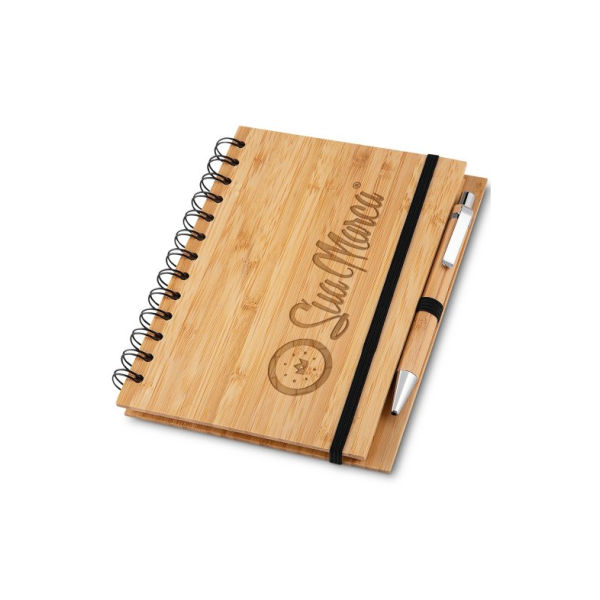 Caderno Ecológico Com Capa de Bambu Personalizado