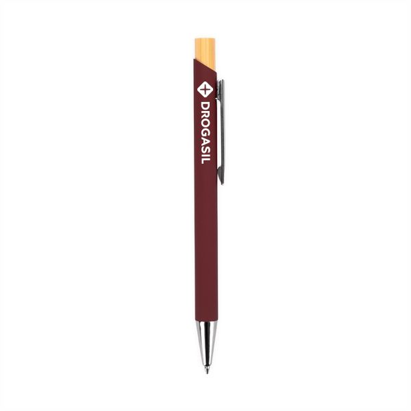 Caneta plástica personalizada com clip colorido