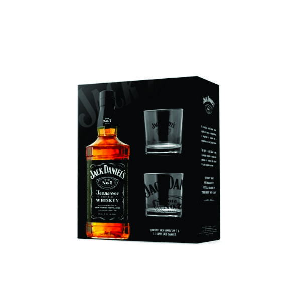 Estojo em Mdf 2 copos Whisky Jack Daniels