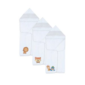 Kit Toalha Banho + 3 Fraldas Personalizadas