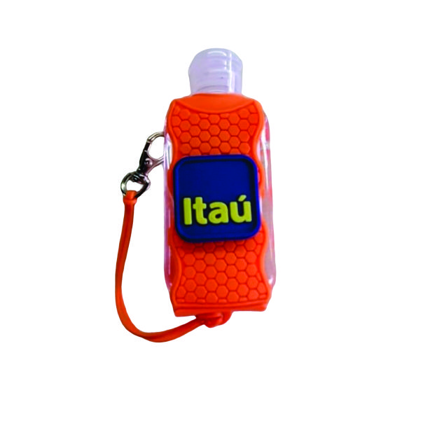 Porta Álcool Gel Emborrachado com Logo Personalizado