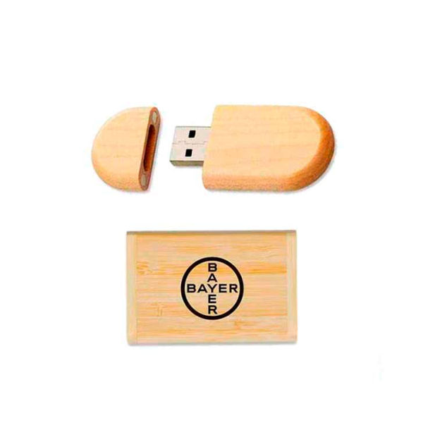 Kit Pen Drive Ecológico em Bambu