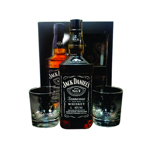 Kit Whisky Jack Daniels com 2 Copos de vidro