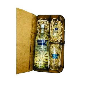 Kit Vodka Absolut 200ML e Copo Personalizado