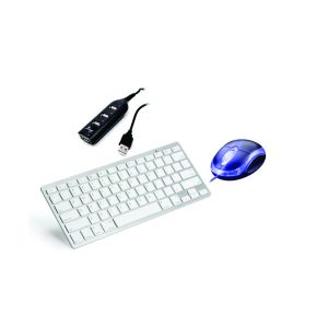 Kit USB com Mini Mouse, HUB, Teclado e Extensor