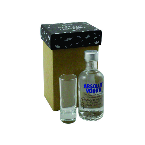 Kit Vodka Absolut 200ML e Copo Personalizado