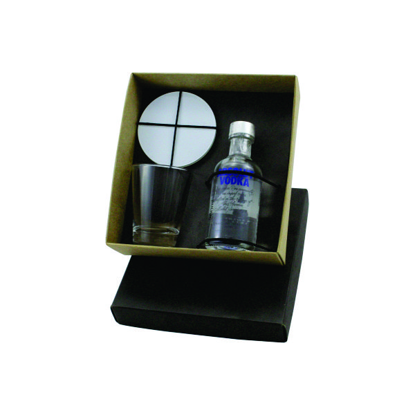 Kit Vodka com Absolut 200ML, Copo e Porta-Copo