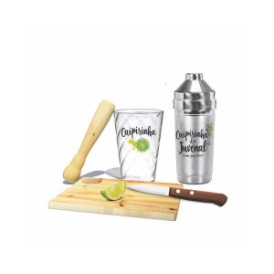 Kit Caipirinha com Coqueteleira e Copo Personalizado