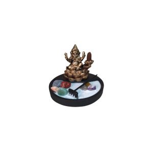 Kit Jardim Zen Ret Incensario Ganesha E Pedras 7 Chakras