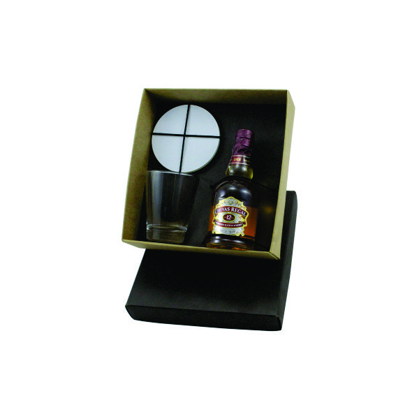 Kit Whisky Chivas Regal com Copo e Porta-Copo