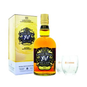 Kit Whisky Chivas Regal com Copo e Porta-Copo