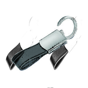 Chaveiro de couro com detalhe em metal