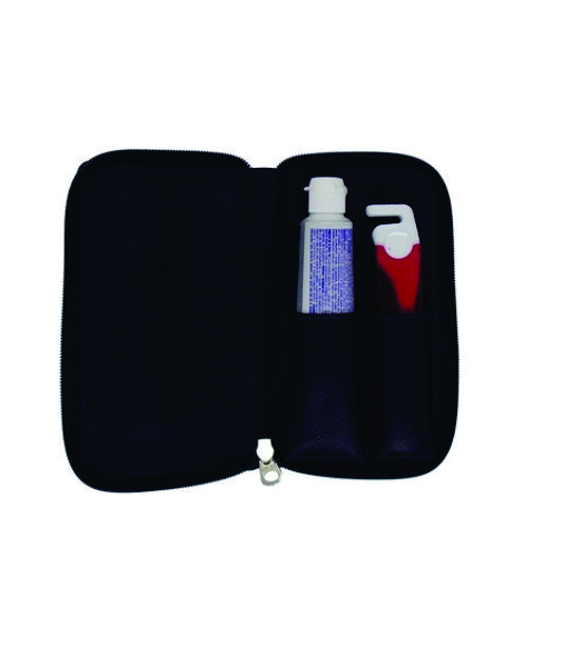 Kit Bucal em Couro com Porta Escova e Pasta