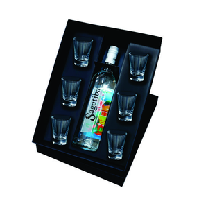 Kit Cachaça Sagatiba com 6 Copos Personalizado