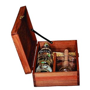 Kit Caipirinha em Caixa de Madeira e Cachaça