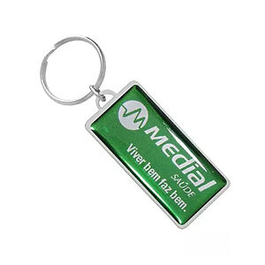 Chaveiro quadrado resinado personalizado