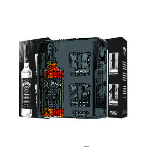 Estojo em Mdf 2 copos Whisky Jack Daniels