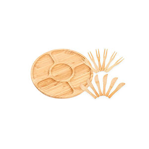 Kit Petisqueira com 5 divisórias   2 Garfinhos de Bambu