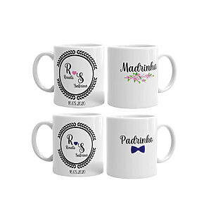 Kit Lembrancinha Caneca para Padrinho de Casamento