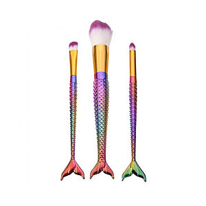 Kit Pincel Maquiagem Cabo de Sereia 3 utilidades