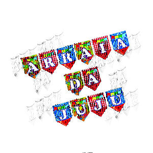Kit Festa Junina Bandeiras Personalizado