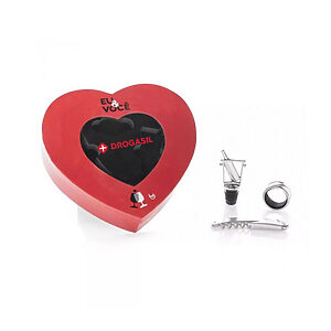 Kit Vinho Coração Personalizado