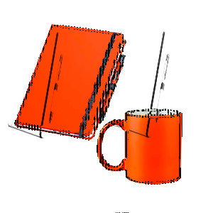 Kit Caderno Caneta e Caneca